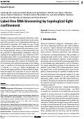 Cover page: Label-free DNA biosensing by topological light confinement