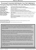 Cover page: Presyncope Is Associated with Intensive Care Unit Admission in Emergency Department Patients with Acute Pulmonary Embolism