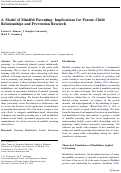 Cover page: A Model of Mindful Parenting: Implications for Parent–Child Relationships and Prevention Research