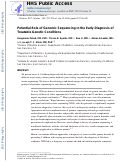 Cover page: Potential Role of Genomic Sequencing in the Early Diagnosis of Treatable Genetic Conditions.