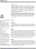 Cover page: Violence against women on Twitter in India: Testing a taxonomy for online misogyny and measuring its prevalence during COVID-19.