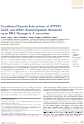 Cover page: Conditional genetic interactions of RTT107, SLX4, and HRQ1 reveal dynamic networks upon DNA damage in S. cerevisiae.