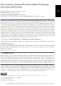 Cover page: How Customer Demand Reactions Impact Technology Innovation and Security