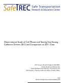 Cover page: Observational Study of Cell Phone and Texting Use Among California Drivers 2012 and Comparison to 2011 Data