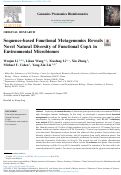 Cover page: Sequence-based Functional Metagenomics Reveals Novel Natural Diversity of Functional CopA in Environmental Microbiomes.