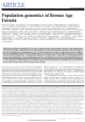 Cover page: Population genomics of Bronze Age Eurasia