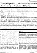 Cover page: Vertical Diplopia and Ptosis from Removal of the Orbital Roof in Pterional Craniotomy