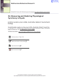 Cover page: On Measuring and Modeling Physiological Synchrony in Dyads