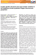 Cover page: Cryptic genetic structure and copy‐number variation in the ubiquitous forest symbiotic fungus Cenococcum geophilum