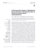 Cover page: A Retrospective Study on Mandibular Reconstruction Following Excision of Canine Acanthomatous Ameloblastoma