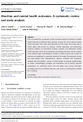 Cover page: Abortion and mental health outcomes: A systematic review and meta-analysis.