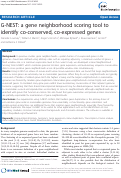 Cover page: G-NEST: a gene neighborhood scoring tool to identify co-conserved, co-expressed genes