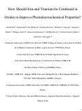 Cover page: How Should Iron and Titanium be Combined in Oxides to Improve Photoelectrochemical Properties?