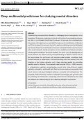 Cover page: Deep multimodal predictome for studying mental disorders