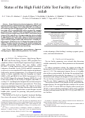 Cover page: Status of the High Field Cable Test Facility at Fermilab
