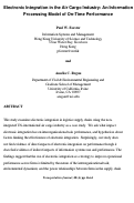 Cover page: Electronic Integration in the Air Cargo Industry: An Information Processing Model of On-Time Performance