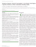 Cover page: Moderate, regular alcohol consumption is associated with higher cognitive function in older, community-dwelling adults