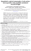 Cover page: Quantitative optical tomography of sub-surface heterogeneities using spatially modulated structured light