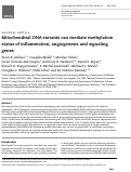 Cover page: Mitochondrial DNA variants can mediate methylation status of inflammation, angiogenesis and signaling genes