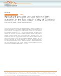 Cover page: Agricultural pesticide use and adverse birth outcomes in the San Joaquin Valley of California.