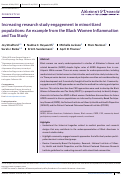 Cover page: Increasing research study engagement in minoritized populations: An example from the Black Women Inflammation and Tau Study.