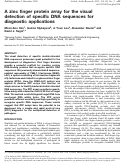 Cover page: A zinc finger protein array for the visual detection of specific DNA sequences for diagnostic applications