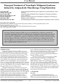 Cover page: Emergent Treatment of Neuroleptic Malignant Syndrome Induced by Antipsychotic Monotherapy Using Dantrolene