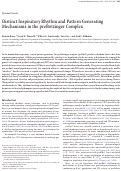 Cover page: Distinct Inspiratory Rhythm and Pattern Generating Mechanisms in the preBötzinger Complex