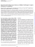 Cover page: Report from the working group conference on multisite trial design for cognitive remediation in schizophrenia.