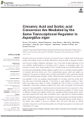 Cover page: Cinnamic Acid and Sorbic acid Conversion Are Mediated by the Same Transcriptional Regulator in Aspergillus niger