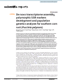 Cover page: De novo transcriptome assembly, polymorphic SSR markers development and population genetics analyses for southern corn rust (Puccinia polysora).