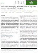 Cover page: Chromatin binding by HORMAD proteins regulates meiotic recombination initiation