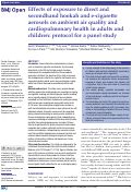 Cover page: Effects of exposure to direct and secondhand hookah and e-cigarette aerosols on ambient air quality and cardiopulmonary health in adults and children: protocol for a panel study.