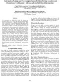 Cover page: Information Pooling and Processing in Group Problem Solving: Analysis and Promotion of Collaborative Inferences from Distributed Information