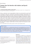 Cover page: Tinnitus Does Not Interfere with Auditory and Speech Perception