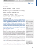 Cover page: Old Plants, New Tricks: Phenological Research Using Herbarium Specimens.