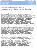 Cover page: Relevance of genetic testing in the gene-targeted trial era: the Rostock Parkinsons disease study.