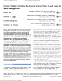 Cover page: Sensory factors limiting horizontal and vertical visual span for letter recognition