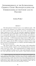 Cover page: Interdependence at the International Criminal Court: Reconceptualizing our Understanding of the Court and its Failures