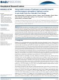 Cover page: Using stable isotopes of hydrogen to quantify biogenic and thermogenic atmospheric methane sources: A case study from the Colorado Front Range