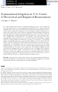 Cover page: Transnational Litigation in U.S. Courts: A Theoretical and Empirical Reassessment