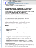 Cover page: Adverse infant outcomes among women with sleep apnea or insomnia during pregnancy: A retrospective cohort study.