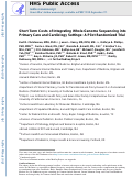 Cover page: Short-term costs of integrating whole-genome sequencing into primary care and cardiology settings: a pilot randomized trial