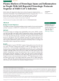 Cover page: Plasma Markers of Neurologic Injury and Inflammation in People With Self-Reported Neurologic Postacute Sequelae of SARS-CoV-2 Infection