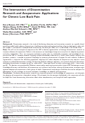 Cover page: The Intersection of Dissemination Research and Acupuncture: Applications for Chronic Low Back Pain.