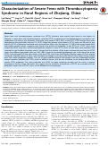 Cover page: Characterization of Severe Fever with Thrombocytopenia Syndrome in Rural Regions of Zhejiang, China