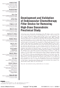 Cover page: Development and Validation of Endovascular Chemotherapy Filter Device for Removing High-Dose Doxorubicin: Preclinical Study