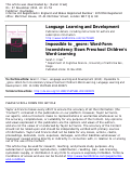 Cover page: Impossible to _gnore: Word-Form Inconsistency Slows Preschool Children's Word-Learning