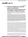 Cover page: Efficient CRISPR/Cas9-mediated genome modification of the glassy-winged sharpshooter Homalodisca vitripennis (Germar)