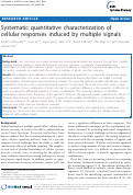 Cover page: Systematic quantitative characterization of cellular responses induced by multiple signals